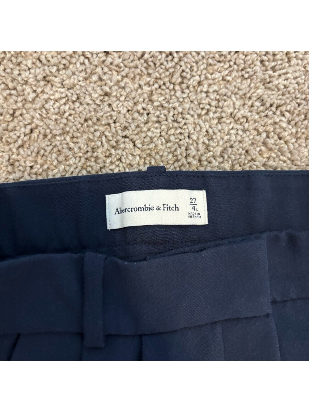 Abercrombie A&F Navy Blue Sloane Tailored Wide Leg Pant Size 27 Work Office EUC - Picture 3 of 6